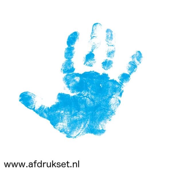 blauwe baby handafdruk