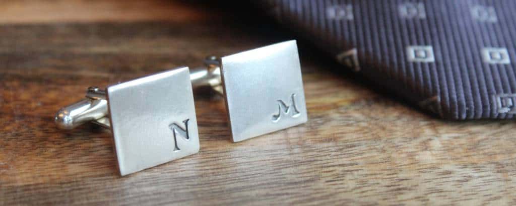 zilveren manchetknopen met initialen